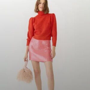 J. Crew Collection Pink Barbie Sequin Sparkle Mini Skirt Size 4